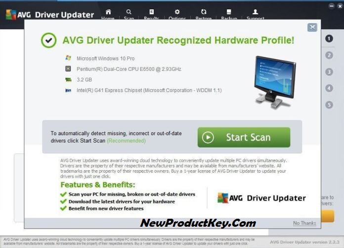 avg driver updater registration key free